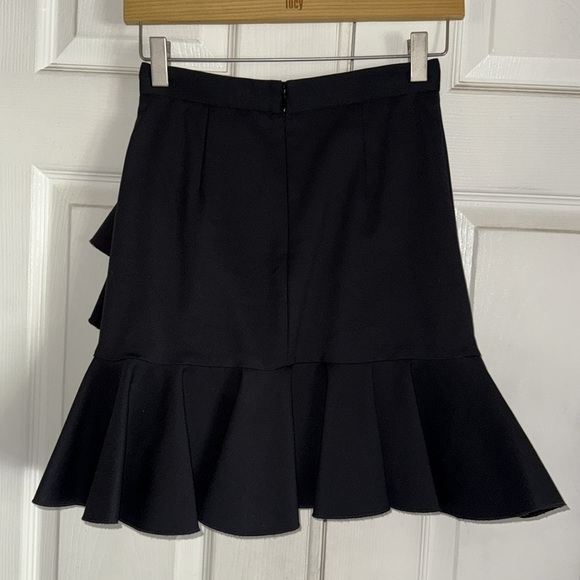 NWT Ronny Kobo Black Solange Big Ruffle Mini Skirt - Picture 2 of 8